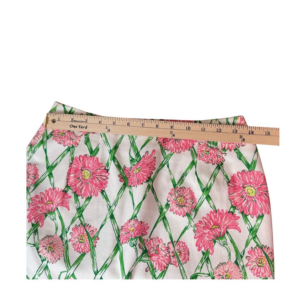Lilly Pulitzer Daisy Trellis Scalloped Skirt Pink and Green Size 6 - Picture 7 of 8